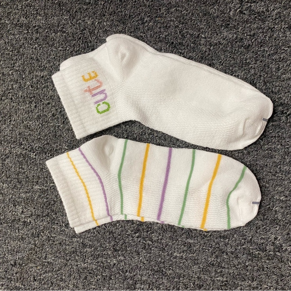 Cute White and Multicolor Striped Socks